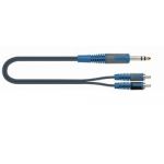 RokSolid Audio Adaptor Cable - 2 Mono Jack Male - Stereo Mini Jack -  Black - 5.0m QUIK LOK RKSA140-5 213420
