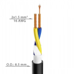 Гибкий акустический кабель Roxtone HFSC215, 2х1.5 кв. мм, вн. диаметр 8.5 мм, 100 м