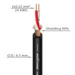 Супергибкий микрофонный кабель Roxtone SFMC265, 2х0,22 кв. мм, вн. диаметр 6.5 мм, 100 м